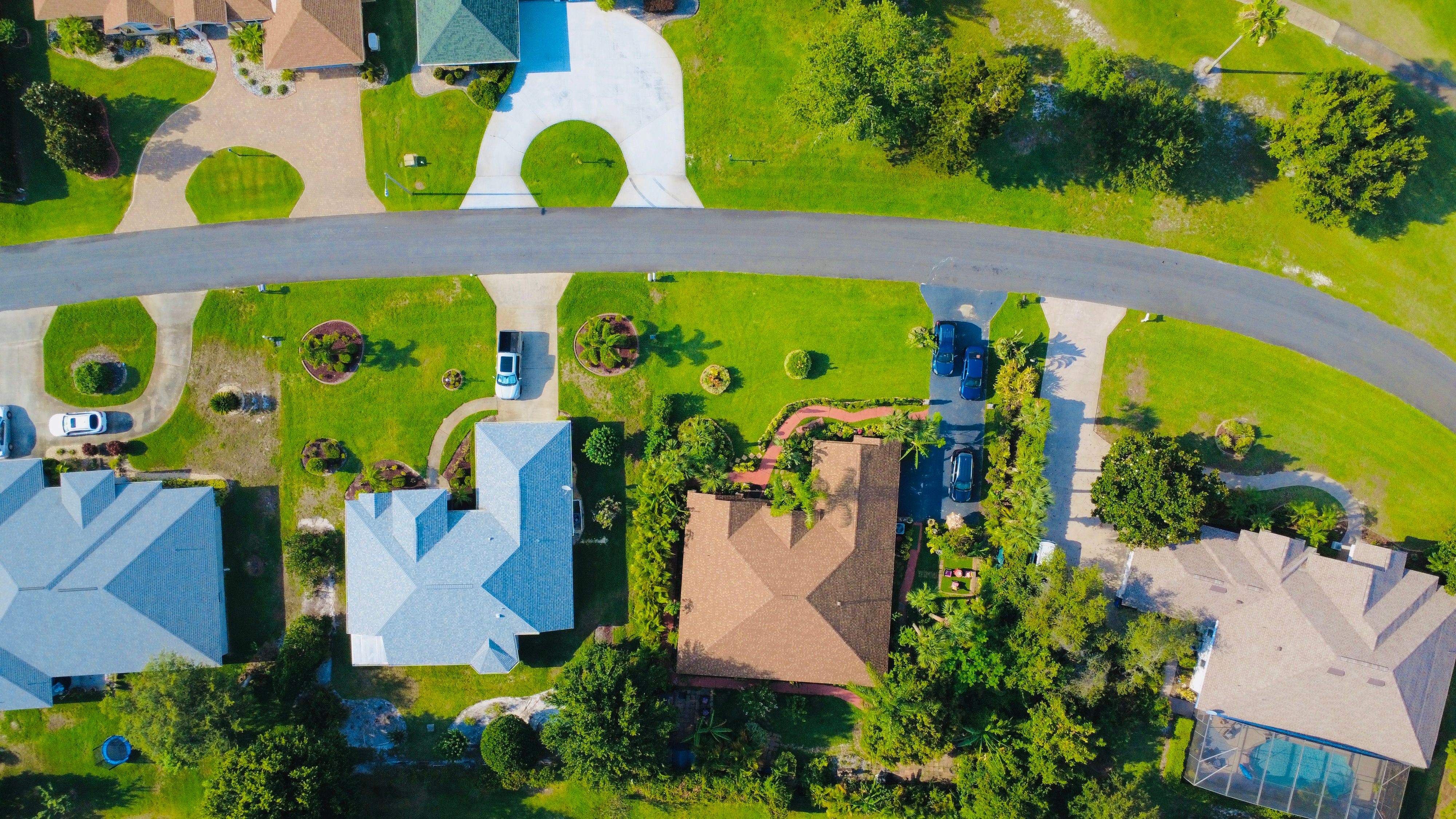 Satellite view of a property with a fence line traced on it
